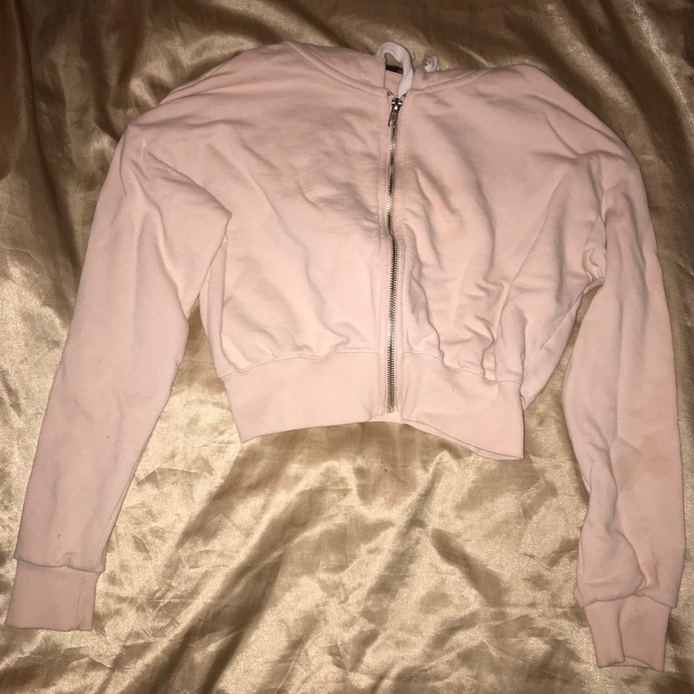 Forever 21 light pink crop hoodie